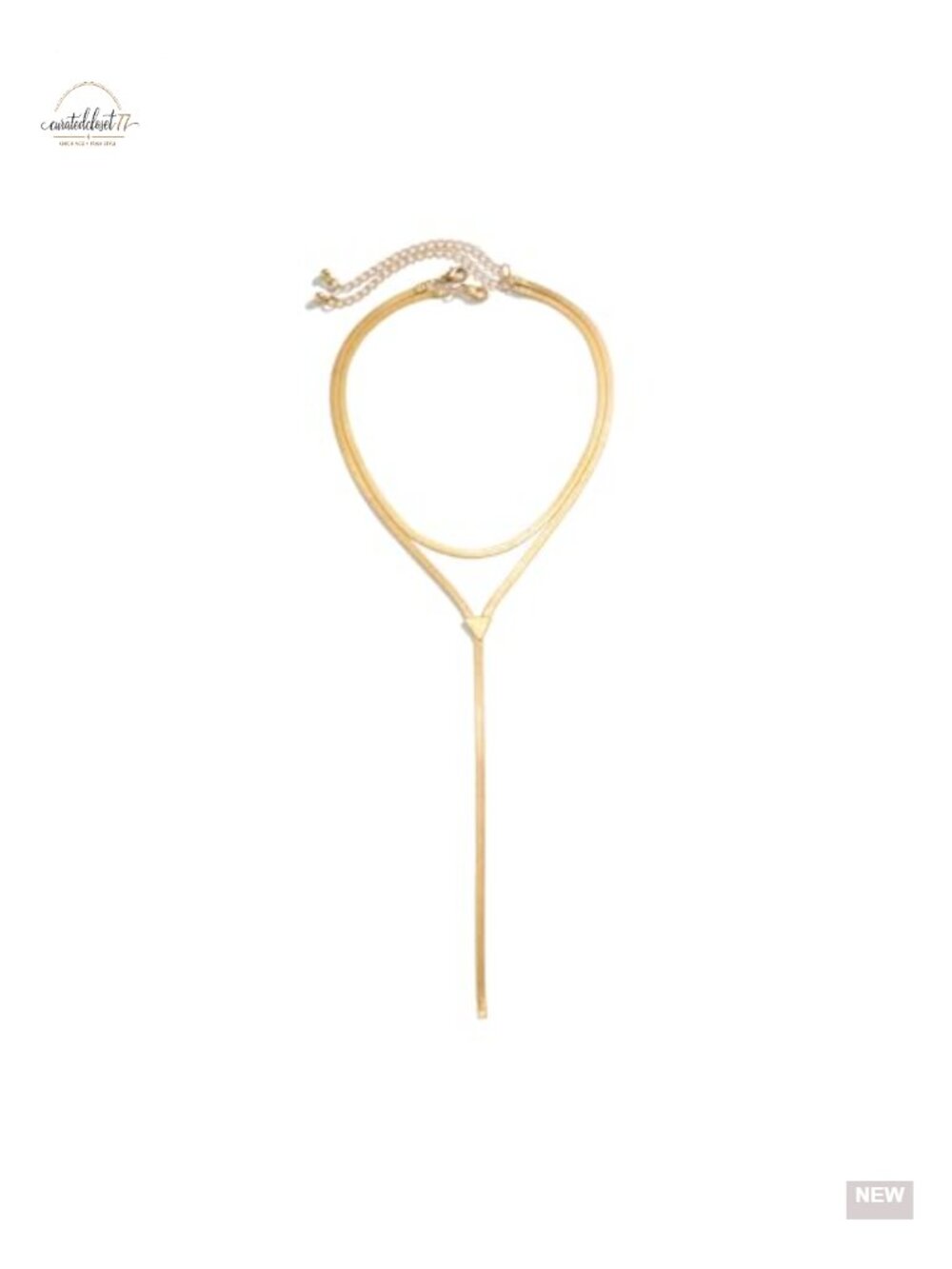 Chunky Layered Gold Choker Necklace Set Y Lariat Statement Chain - Picture 6 of 6